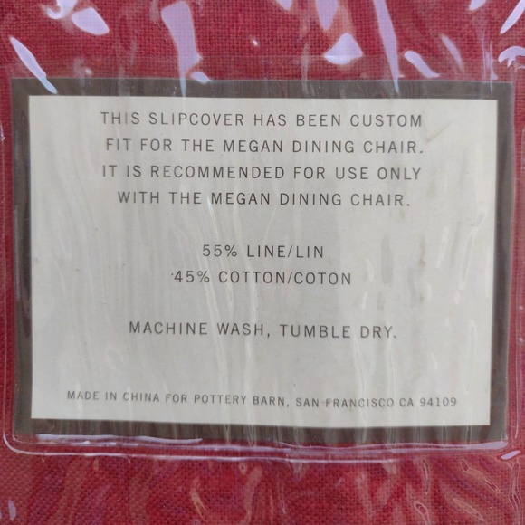 Set of 2 Pottery Barn Megan Chair Slipcovers Cranberry Linen-cotton - Picture 4 of 5